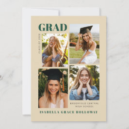 Invitación Champaign Grad Announcement With Photos