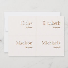 Invitación Champán Boda Neutral Place Card DIY