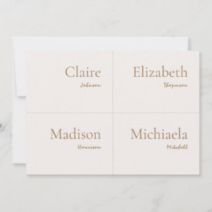 Invitación Champán Boda Neutral Place Card DIY