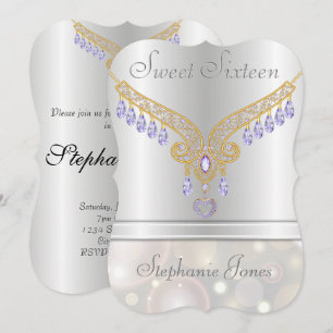 Invitación Champán Bokeh Amethyst Diamonds Dulce