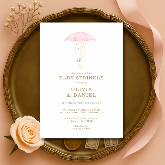 Invitación Champán de Bienvenida para Bebé Niña Rosa (Subido por el creador)