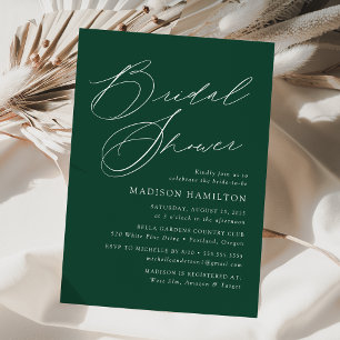 Invitación Champán de Boda con Letra Elegante Moderna Verde