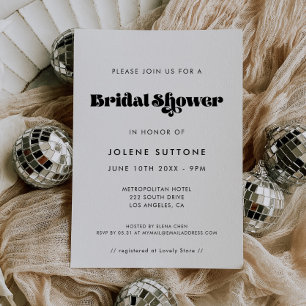 Invitación Champán de boda con letra vintage retro