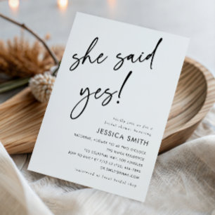 Invitación Champán de Boda Minimalista Moderno Ella Dijo Sí