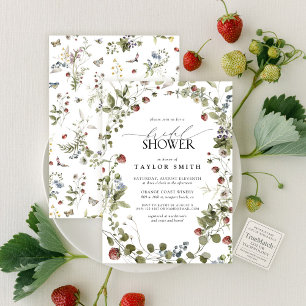 Invitación Champán de Fresa Vintage en Acuarela para Bridal S