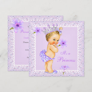 Invitación Champán de Princesa Baby Shower Rubia Baby Shower