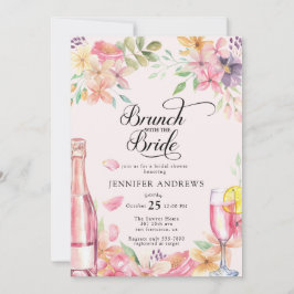 Invitación Champán floral | Brunch de Despedida de Soltera