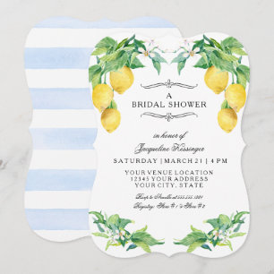 Invitación Champán Floral Elegante Azul para Despedida de Sol