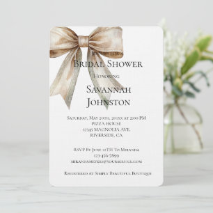 Invitación Champán Moss Bow Bridal Shower