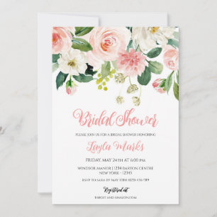 Invitación Champán Nupcial Botánico Rosa Dorado