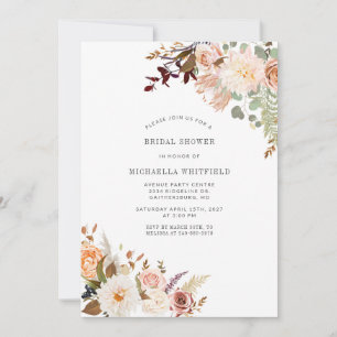 Invitación Champán Nupcial de Acuarela Floral Moderna