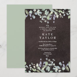 Invitación Champán Nupcial de Floral de Salvia y Lila en Piza