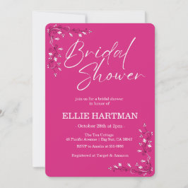 Invitación Champán Nupcial Elegante de Flor Silvestre Periwin