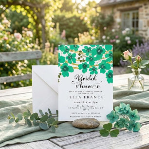 Invitación Champán Nupcial Floral Acuarela Moderna