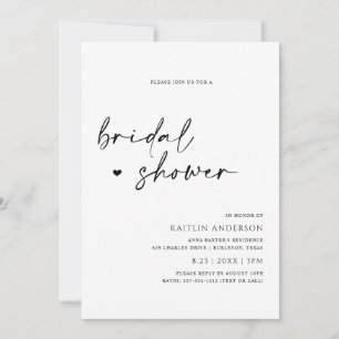 Invitación Champán Nupcial Minimalista Moderno con Letra a Ma
