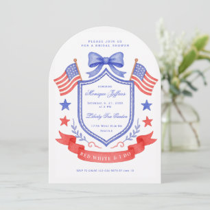 Invitación Champán Nupcial Patriótico Rojo Blanco & Yo HagoCr
