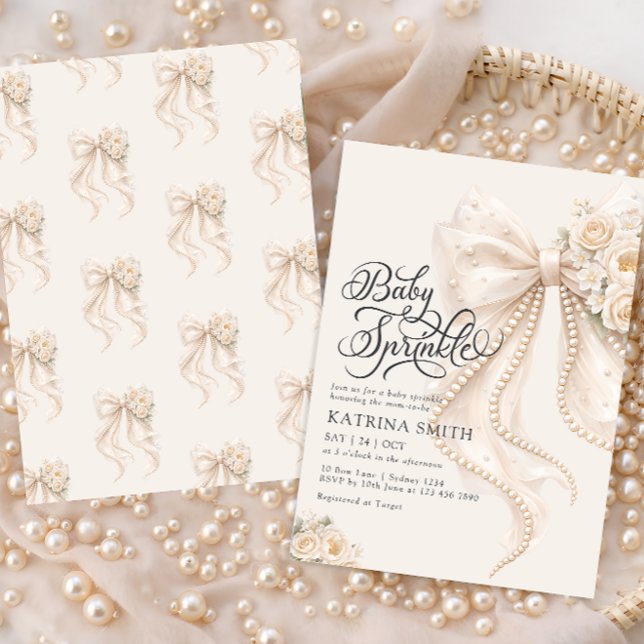 Invitación Champán para la llegada de la bebé con flores para (Subido por el creador)