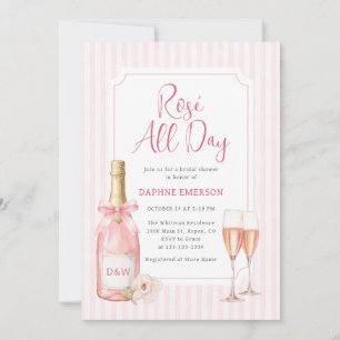 Invitación Champán Rosa Espumoso para Despedida de Soltera