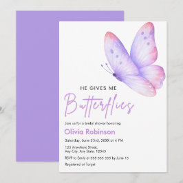 Invitación Champán Rosa Púrpura Me Da Mariposas Despedida de 