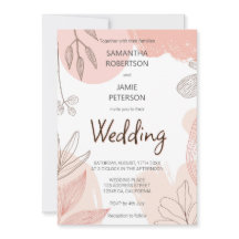 Champán Rubor Pink - Boda floral de mano dibujada