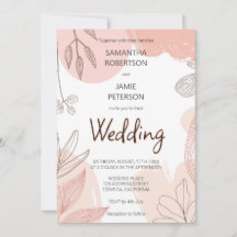 Champán Rubor Pink - Boda floral de mano dibujada