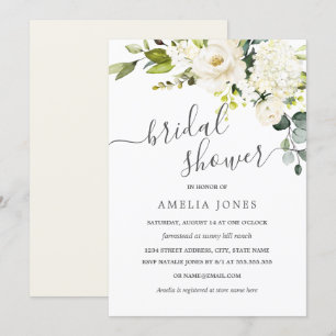 Invitación Champán Watercolor Floral Bridal Shower