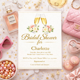Invitación Champán y Rosas para Despedida de Soltera