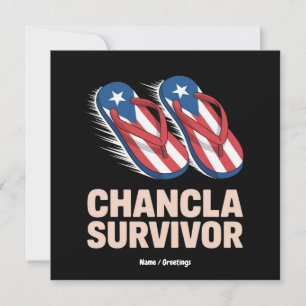 Invitación Chancla Survivor Gracioso regalo de Chiste de Puer