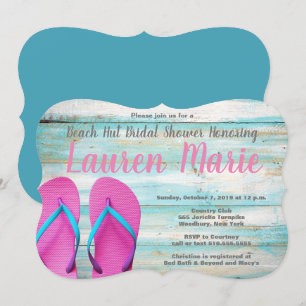 Invitación Chancletas de cabaña de playa turquesa para desped