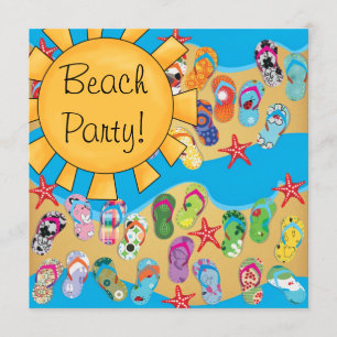 Invitación Chancletas de Sunshine Fiesta de Playa