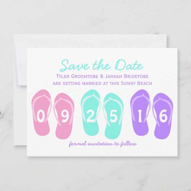 Invitación Chancletas Playa Save the Date (Anverso)