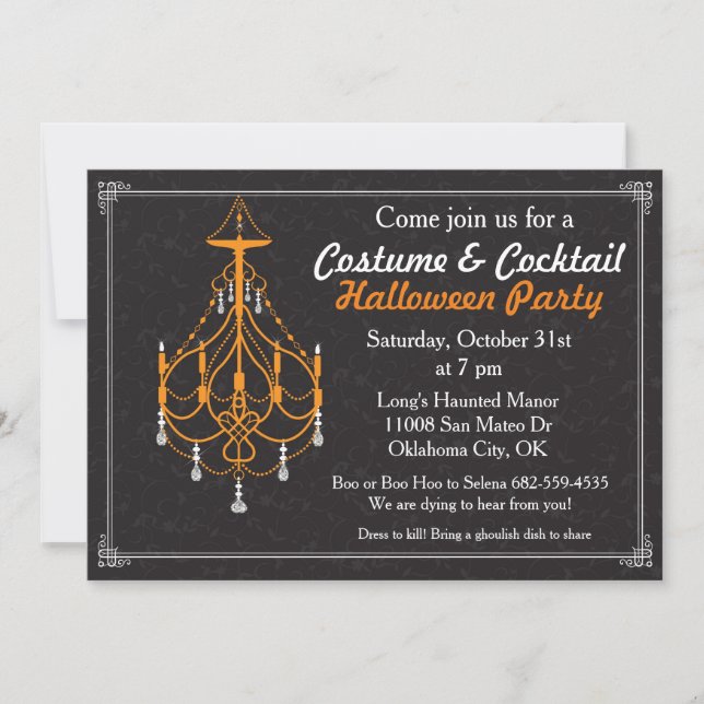 Invitación Chandelier Halloween (Anverso)