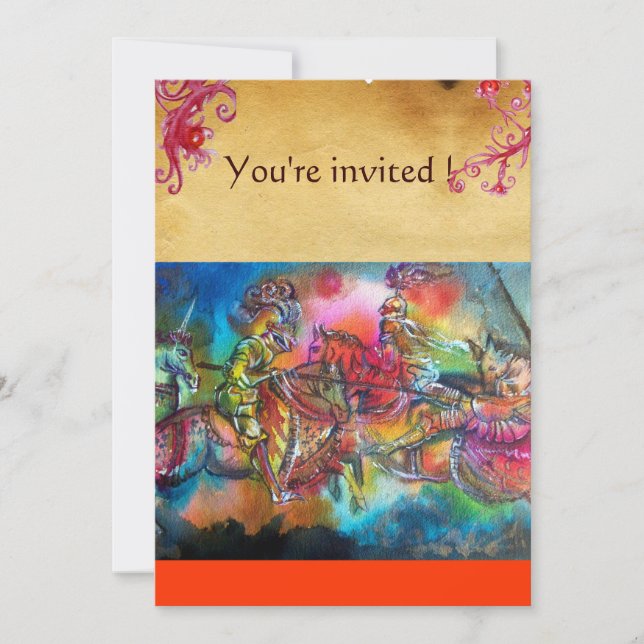 INVITACIÓN CHANSON DE ROLAND/ COMBATE DE KNIGHTS EN TORNEO (Anverso)