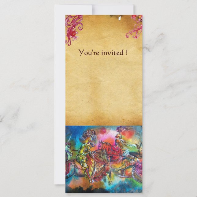 INVITACIÓN CHANSON DE ROLAND/ COMBATE DE KNIGHTS EN TORNEO (Anverso)