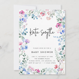 Invitación Chaparra de flores silvestres moderna y elegante