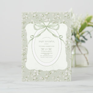 Invitación Chaparrito Floral Vintage Baby Shower Caprichoso