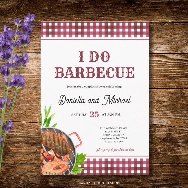 Invitación Chaparro Casual I DO Barbacoa Despedida de Soltera (The front of the invitation is shown at a 5x7 inch size. Choose size, paper, + corner style.)