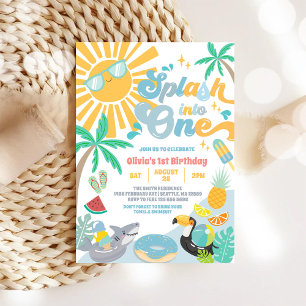 Invitación Chapotea en un cumpleaños de verano Splash Into On