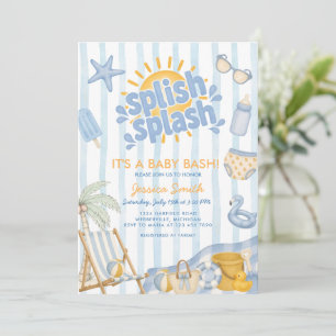 Invitación Chapoteo de verano azul Baby Shower