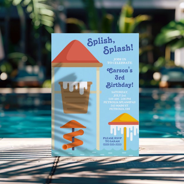 Invitación ¡Chapoteo, Salpicadura! Cumpleaños en Splash Pad,  (Subido por el creador)