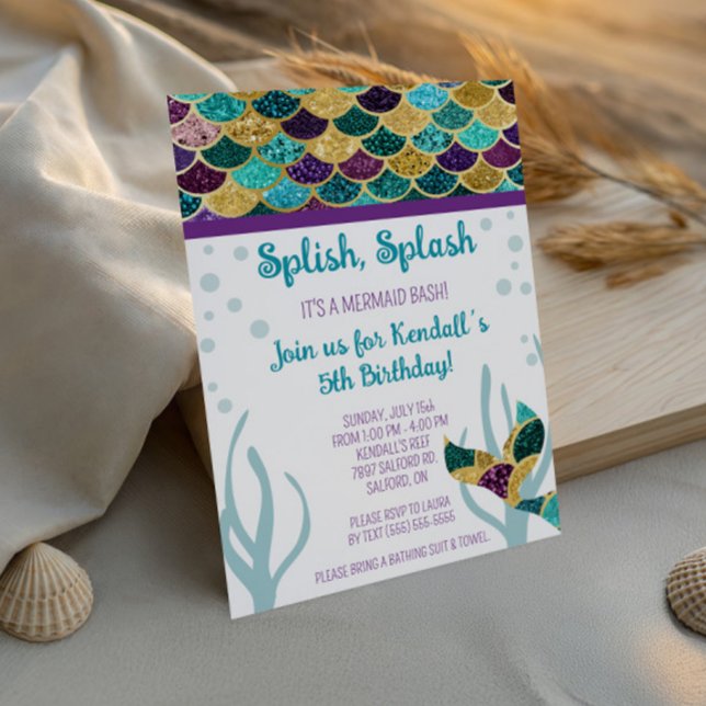 Invitación Chapoteo, Salpicadura, es una Fiesta de Cumpleaños (Subido por el creador)