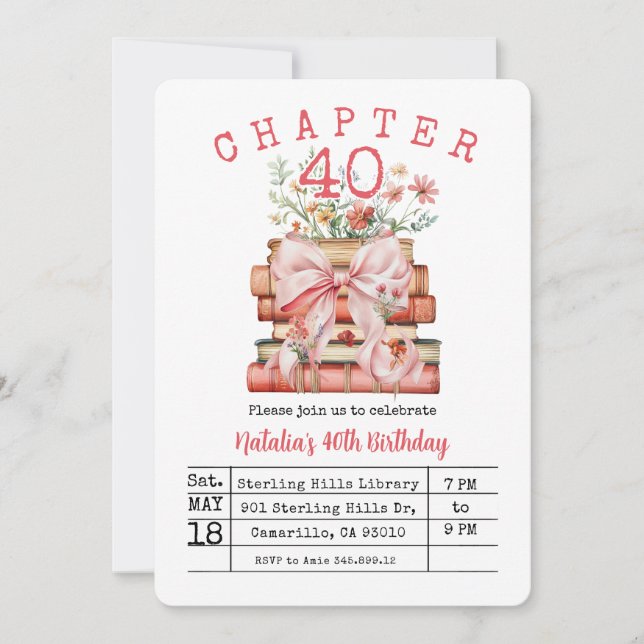Invitación Chapter 40 Birthday (Anverso)