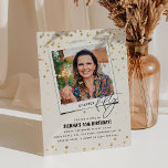 Invitación Chapter Fifty Fun Modern Photo 50th Birthday<br><div class="desc">¡Capítulo CINCUENTA! Invitar a amigos y familiares a celebrar una fiesta de cumpleaños número 50 con estas divertidas invitaciones de cumpleaños para adultos. El diseño incluye una instantánea de foto, el texto 'Chapter Fifty in serif and calligraphy font, faux gold purpurina confetti y una plantilla de cumpleaños editable que es...</div>
