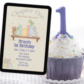 Invitación Chapter One, First Adventure, 1st Birthday