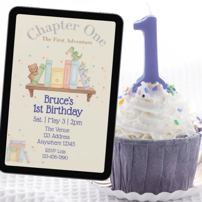 Invitación Chapter One, First Adventure, 1st Birthday (Subido por el creador)