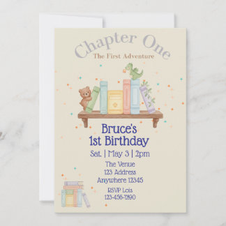 Invitación Chapter One, First Adventure, 1st Birthday