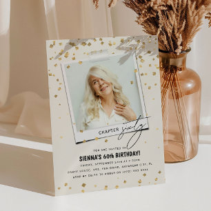Invitación Chapter Sixty Fun Modern Photo 60th Birthday