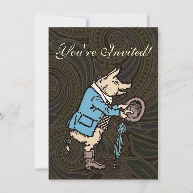 Invitación Chaqueta de cerdo picante lindo antiguo formal (Anverso)