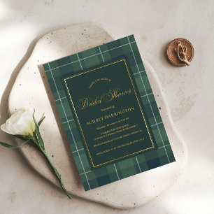 Invitación Chaqueta de cuadros escoceses Polo verde oscuro pa