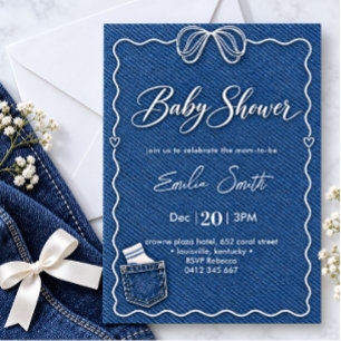 Invitación Chaqueta de Jeans para Baby Shower